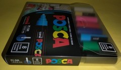 POSCA 8 CT. WATER BASED~UNI PC-5M BASIC COLORS~BRAND NEW~MSRP $30~BUY@$9.99~Wow!