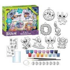 Stitch 2-in-1 Window Art Kit Includes Paints, Brushes & Design Sheets – Make …