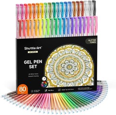 80 Pack Glitter Gel Pens, 40 Colors Glitter Gel Pens Set with 40 Refills for …
