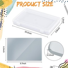 Nuanchu 1 Set Handy Glass Oil Paint Palette 10.2″ x 6.8″ x 1.2″, Gray