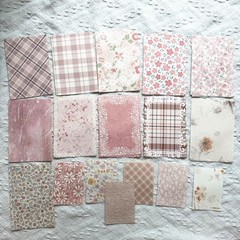 100PCS Vintage Floral Scrapbook Paper,Textured Paper Assorted Set, Pink