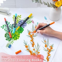 Dual Tip Brush Marker Pens for Adult Coloring Calligraphy Drawing Art Supplies