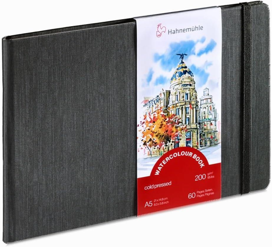 Hahnemuhle 10628811 Watercolour Book – A5 200 GSM 30 Sheets – Landscape, White