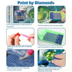 Cocktail Diamond Art Kits for Adults, Retro Cocktail Diamond Painting Dots Cryst