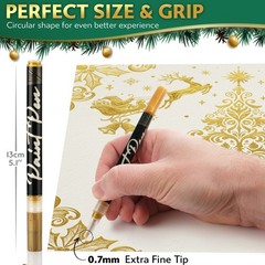 Stylo Acrylic Paint Pens Set 4 – White Red Gold Green for Christmas Crafts