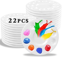 22pcs Paint Palettes, Plastic Paint Tray Palette, Paint Pallets for Kids or S…