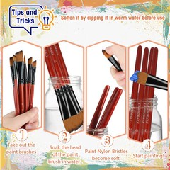18Pcs Artist Paint Brushes Set Art Acrylic Oil Watercolour Painting Craft Model