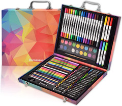 132-Piece Art Set, Deluxe Professional Color Set, Art Kit for Kids and Adult, wi