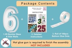 JoyBox Design 3FT Mosaic Balloon Frame Number 6 Pre-Cut Kit Foam 6, 6