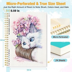 Watercolor Paper Pad, 5.5″x8.5” (24 Sheets, 140lb/300g), Spiral – Bound with …