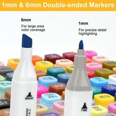 80 Colors Alcohol Markers Set, Dual Tip Permanent Coloring Markers for Adult,…