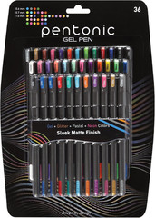 Pentonic Gel Pens, 36 Count, 36 Assorted Colors (Assorted Color, Neon, Pastel &