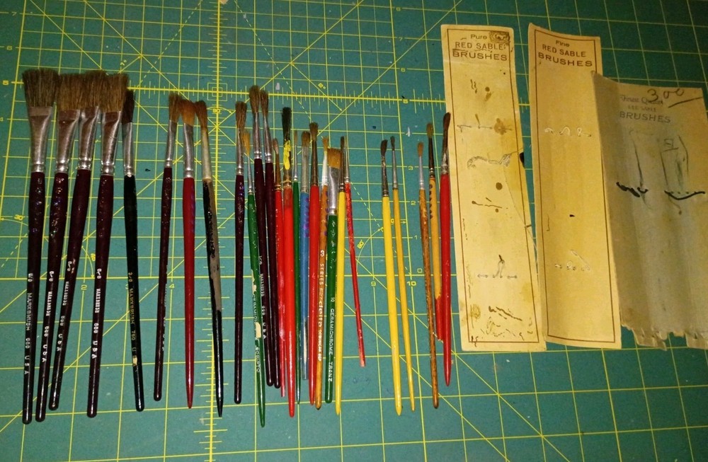 Marxbrush, Ceramichrome And Other Brands Mixed Lot Ceramic Art PaintBrushes 26