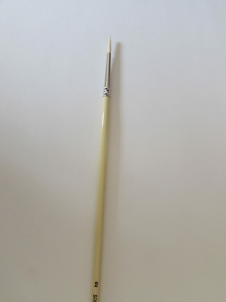 Tobgi Premium Artist Quality Chungking White Bristle Round Long Handle #2