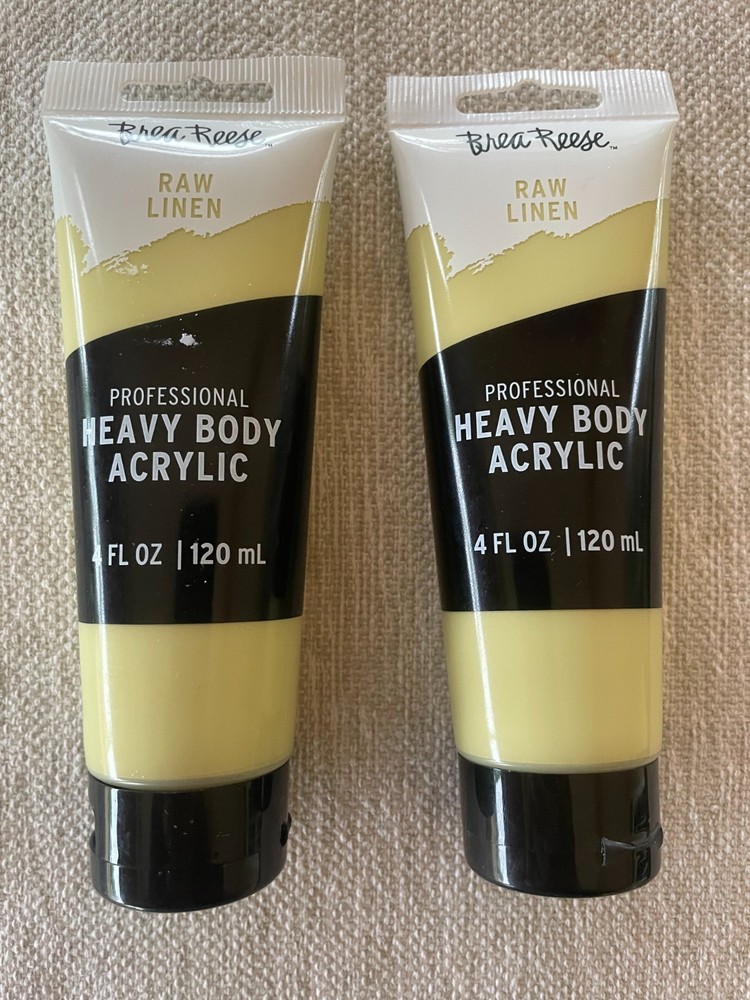 Brea Reese Professional Heavy-Body Acrylic Paint (2 tubes of 4 oz ea), Raw Linen