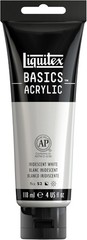 BASICS Acrylic Paint, 118ml 4-oz Tube, Iridescent White
