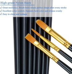 Paint Brushes Set Nylon 40 Pcs Artist Acrylic Oil Watercolor Detailing