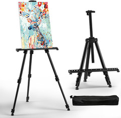 HeavyDuty Folding Metal Art Easel 66 In Adjustable for Painting Display Portable