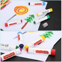 Solid Tempera Paints, 6 Pcs Washable Paint Sticks Paint Pens, Black