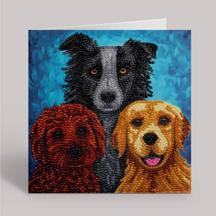 CraftBuddyUS CCK-A126: “Dog Portrait” Crystal Art Card 18x18cm