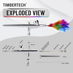 Timbertech Professional Airbrush Kit with Multi-Functional Compressor AS-207K…