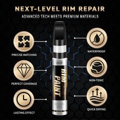 Matte Black Rim Touch Up Paint, Efficient Wheel Paint Pen for Metal, Also Match