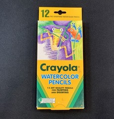 NEW Never Used Vintage 1993 Crayola 12 Pre Sharpened Watercolor Pencils RARE
