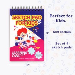 Sketch Pads for , 6×9 inch, 100 Pages, 4 Pack Children Drawing Pads, Spiral B…