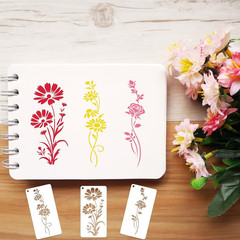 DZXCYZ 32 Pcs Wildflower Stencils for Painting on Wood, 5.9 inches x 3