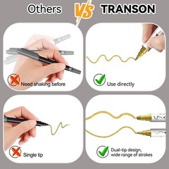 TRANSON 3 Gold, 3 1 Count (Pack of 8), 3 Gold 3 Silver 1 Black and 1 White
