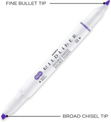 Zebra Pen Mildliner Dual-Tip Highlighter 1 Count (Pack of 15), Assorted D