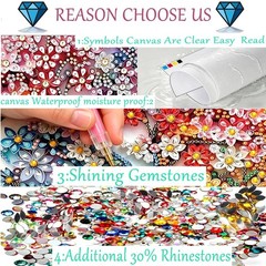 SHICERNHJ 5D Diamond Art Kits for Adults 12 inches x 12 inches, Flower Tree