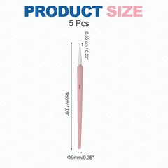 5Pcs Detail Paint Brushes 5.5mm Pointed Tip (00000) Pink