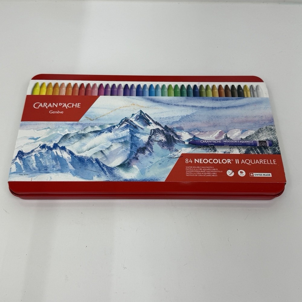 Caran D’Ache Neocolor II Aquarelle Water-Soluble Wax Pastels 84 Color Set