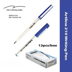 Artline Writing Pen 210 0.6mm Writing Width Blur Resistant Ink 12’s in box