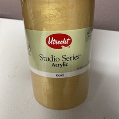 Utrecht Studio Series Gold Acrylic Paint Medium Body 1 Quart 32 Fl Oz USED