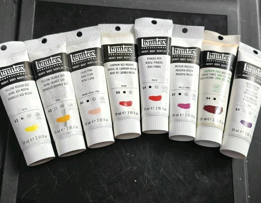 liquitex heavy body acrylic paint lot 2 Oz (8) Colors No Repeats #22