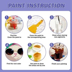 Framed Paint by Numbers Kit for Adults Beginner & Kids Ages 812, Funny Cat Pa…