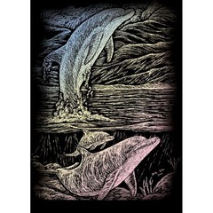 Holographic Foil Engraving Art Mini Kit 5X7 Jumping Dolphin
