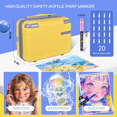 360 Colors Acrylic Paint Markers, Soft Brush Tip Pens, Water-Based No-Bleed Prem