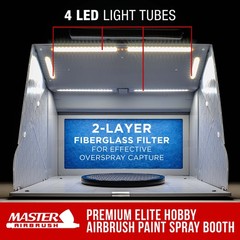 Master Airbrush Portable Hobby Paint Spray Booth Kit, Dual Exhaust Fans, Lights