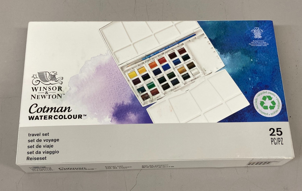 Cotman Watercolor Paint Set, Studio Set, 25 Half Pans w/ Brush