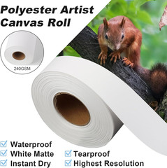 24 Inch Polyester Artist Canvas Roll – 240GSM Waterproof Canvas Paper for Inkjet
