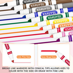 Washable Markers Bulk, Assorted Colors – Broad Line Conical Tip Coloring Markers