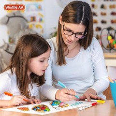 Shuttle Art 30 Colors Permanent Markers, Fine Point, Assorted Colors, Works on P