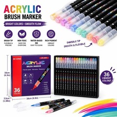 12/24/36 Colors Acrylic Paint Marker Pens Kids Drawing Rock Painting Crafts US