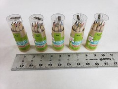 Lot Of 145 Pack 12 Colors Natural Wood Drawing Pencil w/ Sharpener Carton Bottle