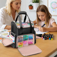 Double Layer Marker Organizer Bag Fit for 400 Markers, Large Marker Storage Case