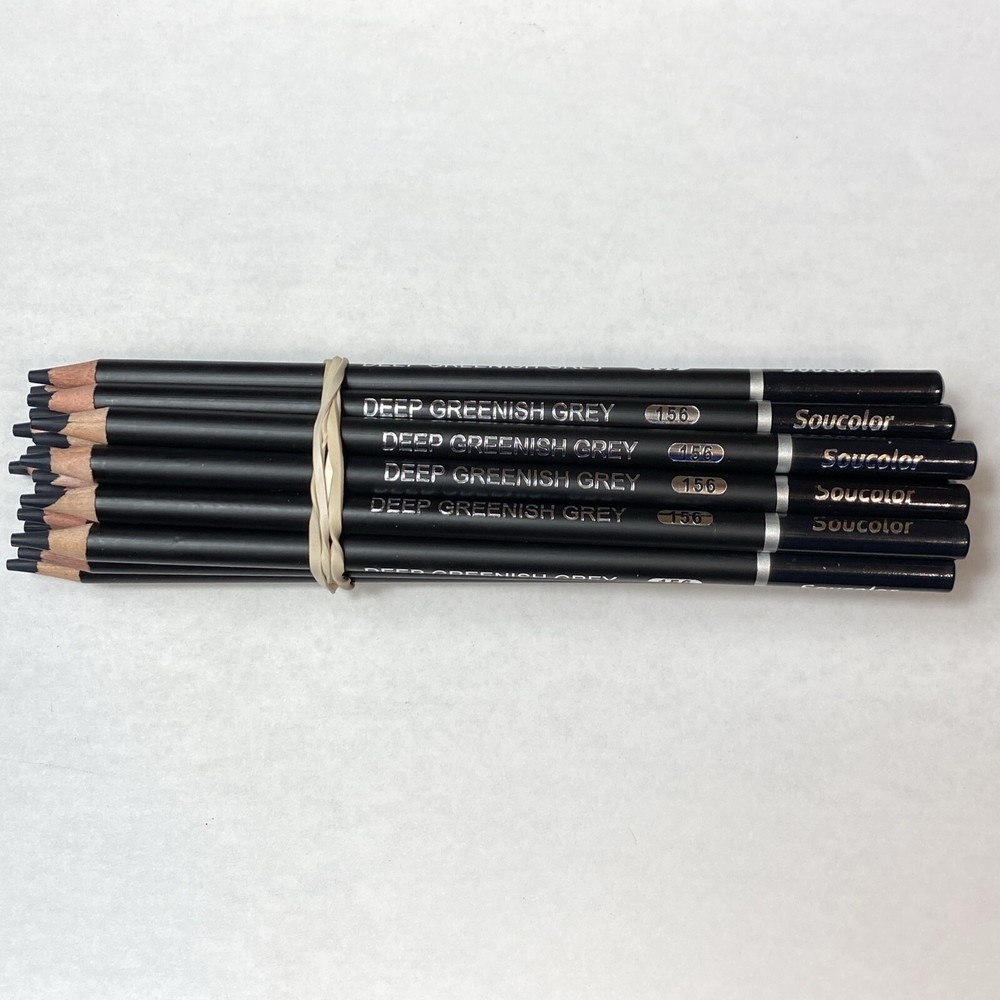 (20) DEEP GREENISH GREY 156 – Soucolor Colored Pencils – 4.0 mm Soft Core
