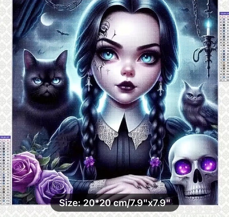 Wednesday Adams Diamond Painting Craft Kit-Size 7.8X7.8”